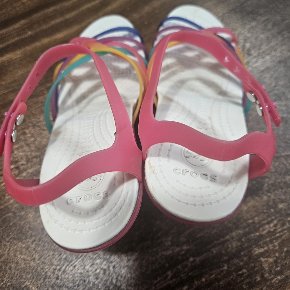Crocs Huarache Wedge Sandals - Multi-Color Rainbow - Size W7 - Picture 5 of 7